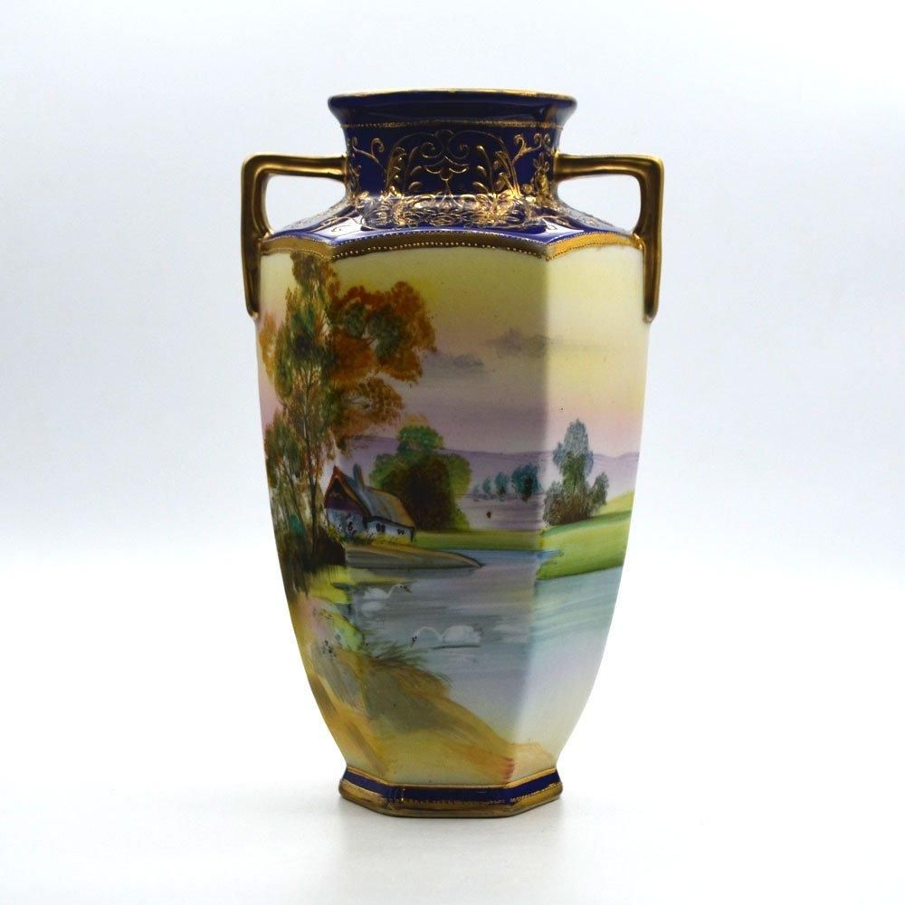 超大型・訳アリ】オールドノリタケ 約31．5㎝ 花紋盛上げ花瓶