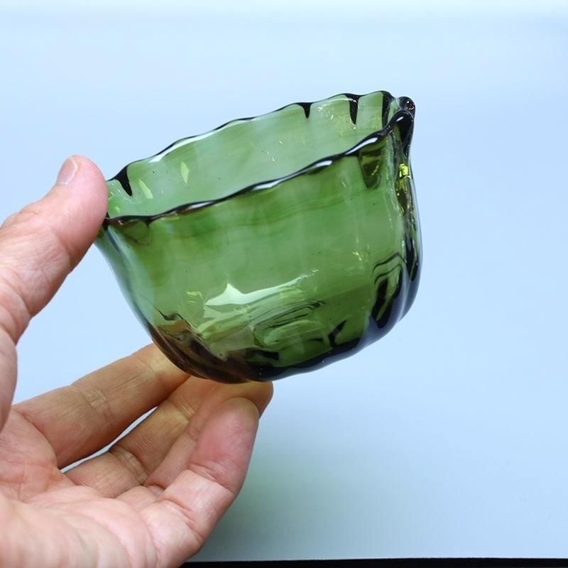 未使用品 ケニッヒ 切子 鉢 ドイツ製 KONIG グリーン クリスタルガラス