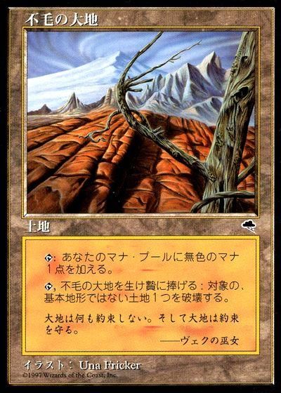 4枚セット】不毛の大地_ジャッジFOIL MTG 不毛の大地 プロモ Foil 4