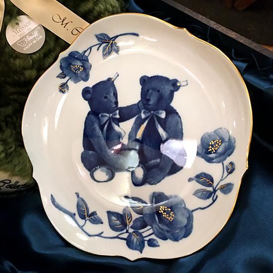 テディベアマイセン シュタイフベアとお皿箱付き