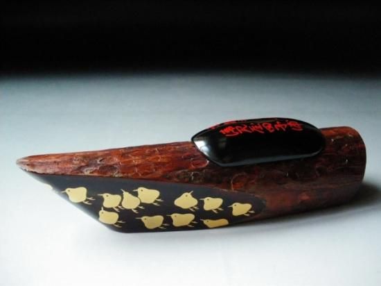 a148 玄々斎好 蜑小舟香合 「雪能花月裳清見屋田子浦」茶道 古物 古