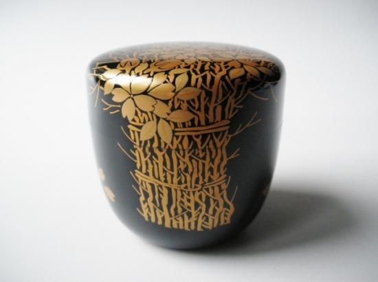 山中塗 花芝蒔絵中棗 (共箱)多田桂寛 - 茶道具販売 栗林園