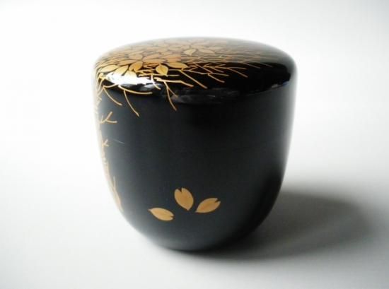 山中塗 花芝蒔絵中棗 (共箱)多田桂寛 - 茶道具販売 栗林園