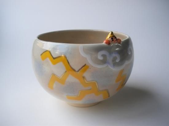 色絵 雷様茶碗 (紙箱)東山深山 - 茶道具販売 栗林園