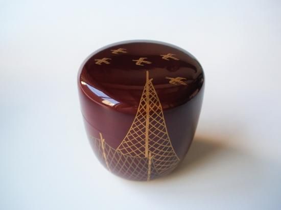 無銘 竹蒔絵 中棗 茶道具 AB814 N1 無銘 竹蒔絵 中棗 茶道具 AB814 N1