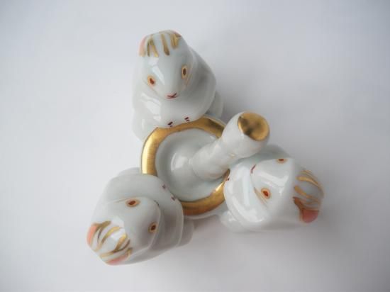 三ツ兎 蓋置 (共箱)高野昭阿弥 - 茶道具販売 栗林園