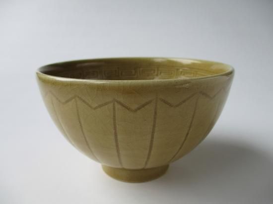 古曽部焼人形手茶碗 (共箱)寒川義崇 - 茶道具販売 栗林園