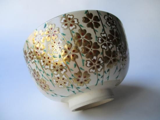 萬古焼 枝垂桜絵茶碗 (共箱)加賀瑞山 - 茶道具販売 栗林園