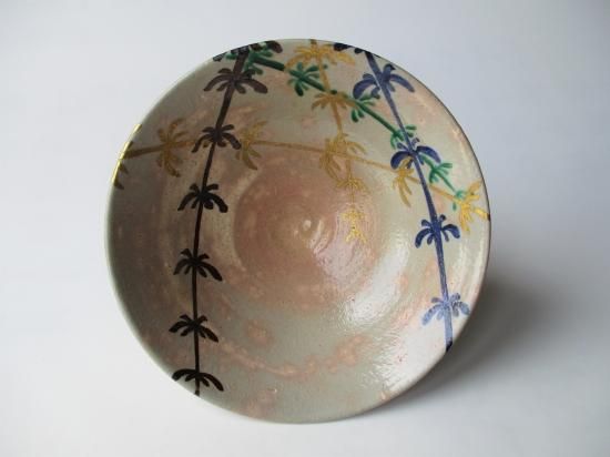 萬古焼 乾山写 水草絵平茶碗 (共箱)加賀瑞山 - 茶道具販売 栗林園