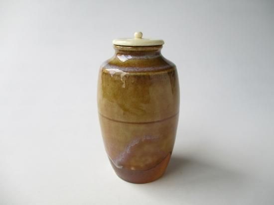 赤膚焼 肩衝茶入 (共箱)大塩恵旦 - 茶道具販売 栗林園