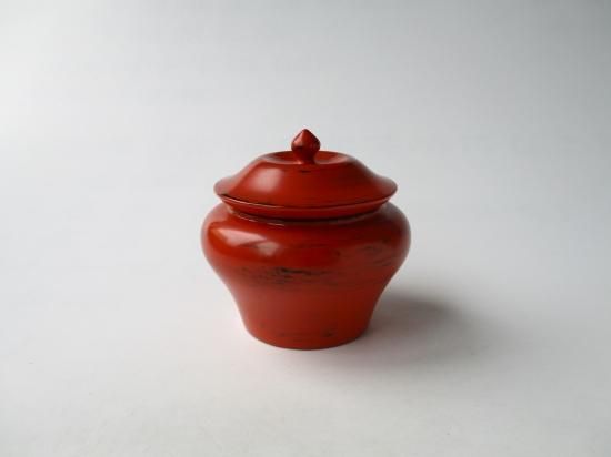 正倉院御物薬壺形 根来塗 薄茶器青紫園 - 茶道具販売 栗林園