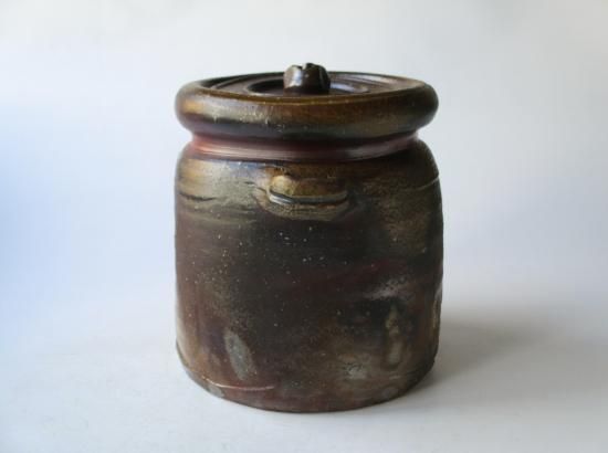 2471 備前焼 夢二窯 正造 耳付重餅水指 未使用 2471 備前焼 夢二窯