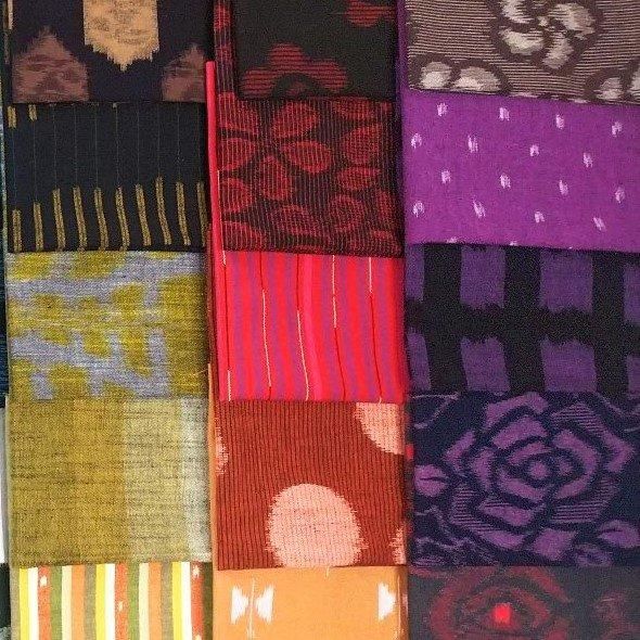 久留米絣】一尺はぎれ14枚セット｜日本製