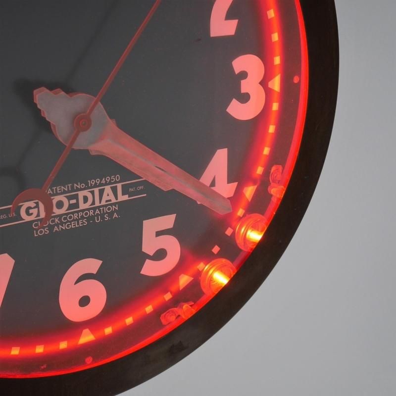 2641 アメリカ ヴィンテージ 40's-50's ネオンクロック GLO-DIAL
