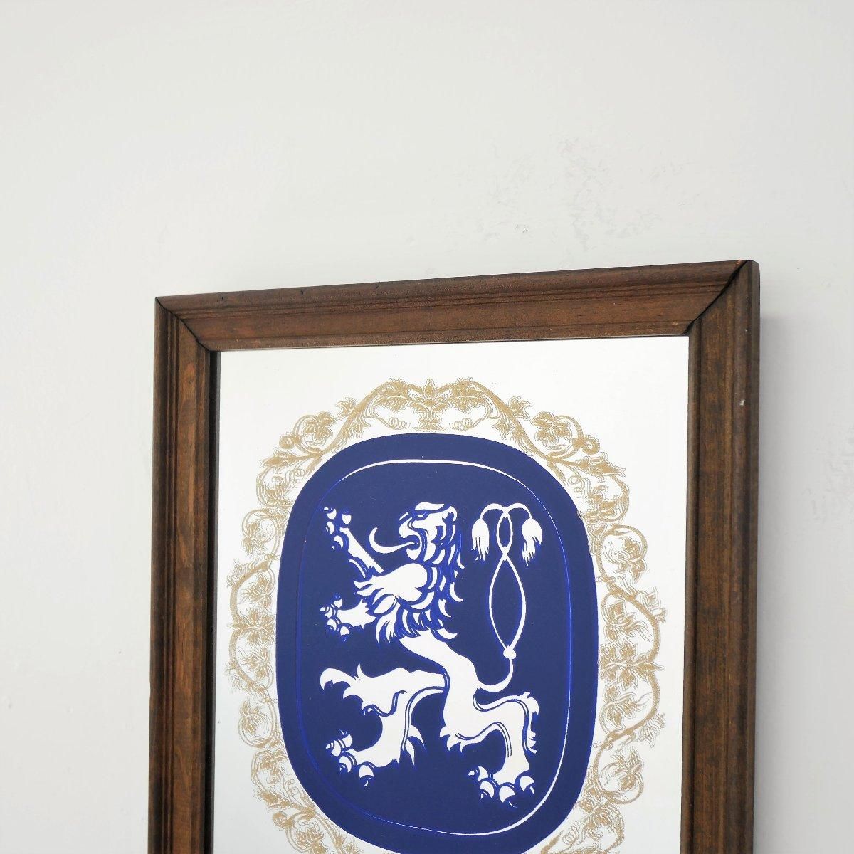 ヴィンテージ LOWENBRAU パブミラー ドイツビール レーベンブロイ 額装