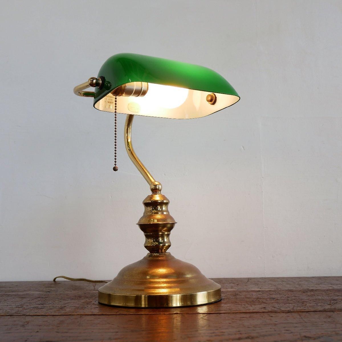 アメリカ ヴィンテージ バンカーズランプ ライト 照明 緑 グリーン