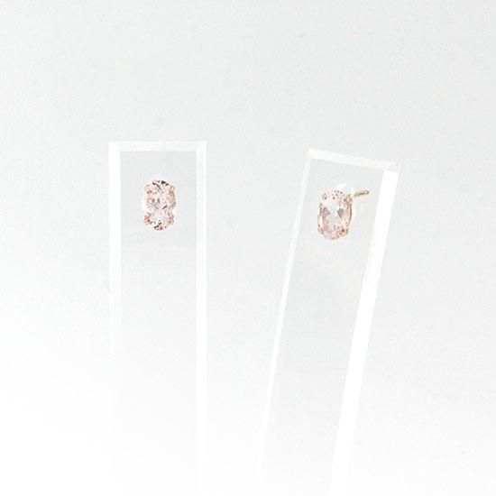 アクセサリーのプレゼント K18PG モルガナイト ピアス 18金ピンク