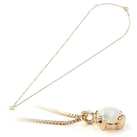 10月誕生石のアクセサリー K18YG オパール ネックレス 10月誕生石 18金