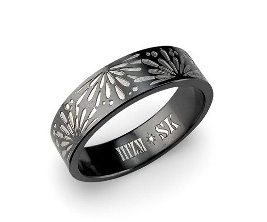 Hizm/SK accessory/大輪閃光散華6mm幅 黒銀マットブラック仕上げ