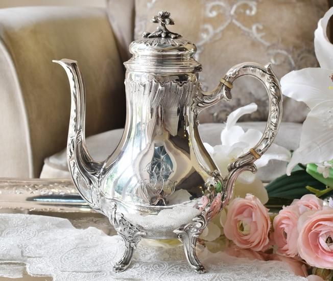 ピュイフォルカ 純銀製 ティーポット 3点セット アンティーク ピュイ