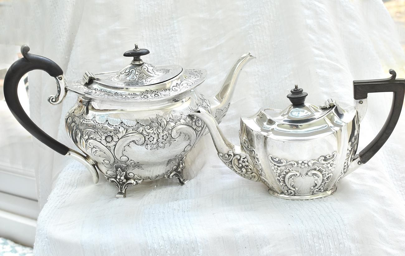 英国アンティーク銀器【純銀】1904年（デザイン登録1899年）美装飾