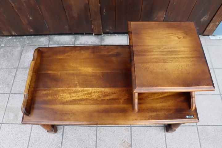 送料込み】karimoku カリモク テレフォンベンチ 木製 アンティーク家具