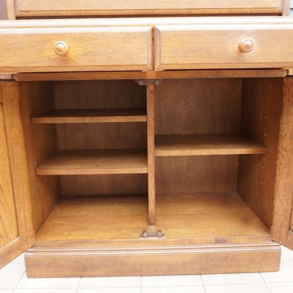 勇峰工芸（新） 雅 花柄キャビネット ナラ材家具 北海道手作り家具