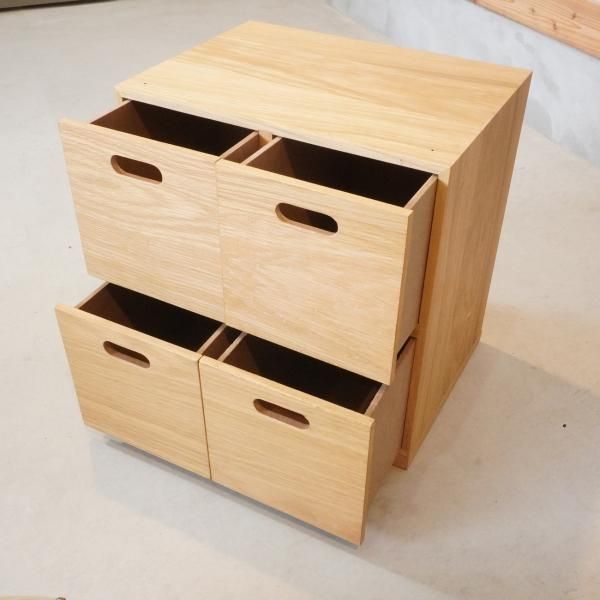 人気の無印良品(MUJI)のオーク材 2段スタッキングチェストです