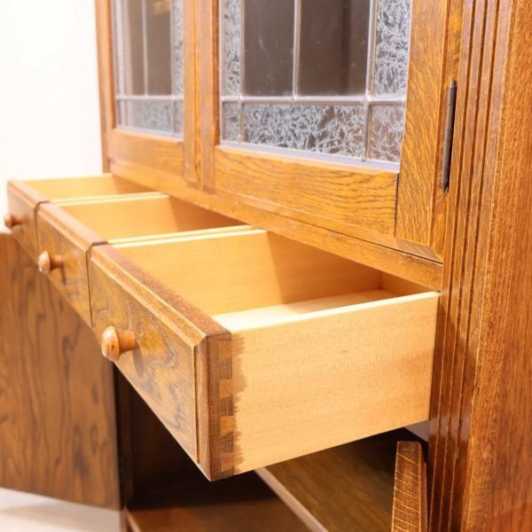 三越家具 ブルージュ/Brugge オーク材 ガラスキャビネット ZR24254