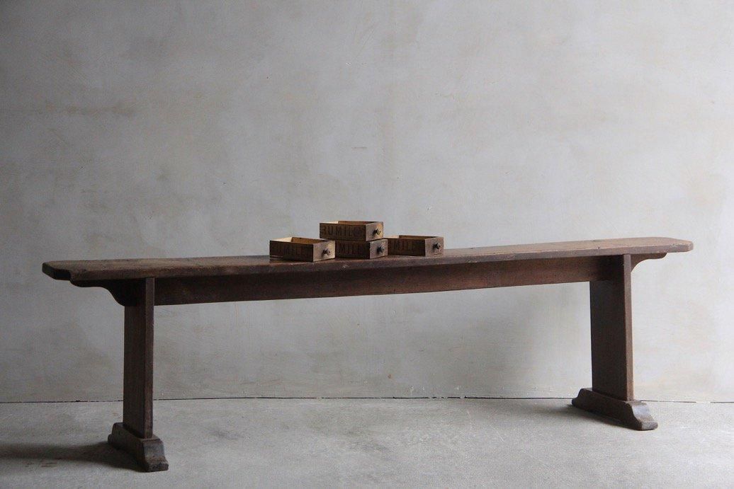 フランスアンティーク 木製ベンチB | 木製アンティークベンチ - L