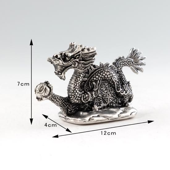 錫 置物 干支 昇龍（辰） -TAKUMI- 黒漆加工 [No.186N-5]｜薩摩錫器工芸館