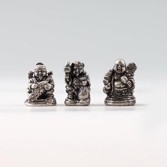 錫 置物 七福神 7体セット 黒漆加工 [No.190-1-2-3-4-5-6-7]｜薩摩錫器