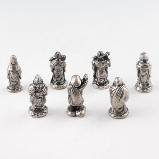 錫 置物 七福神 7体セット 黒漆加工 [No.193-1-2-3-4-5-6-7]｜薩摩錫器