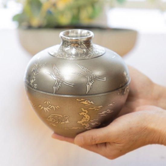 金属工芸 薩摩 星山堂製 錫 花器 金属工芸 薩摩 星山堂製 錫 花器 金属