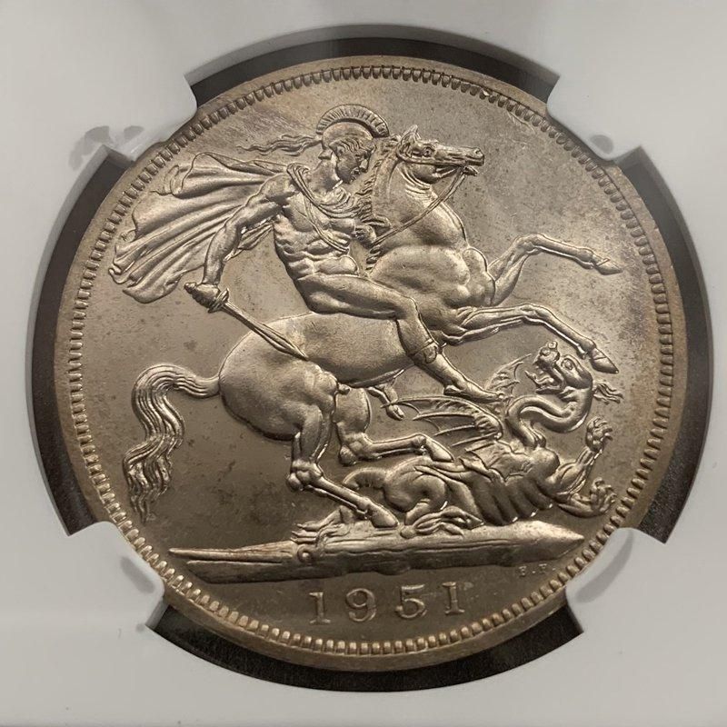 イギリス Great Britain ジョージ6世 英国祭 クラウン 白銅貨 1951年