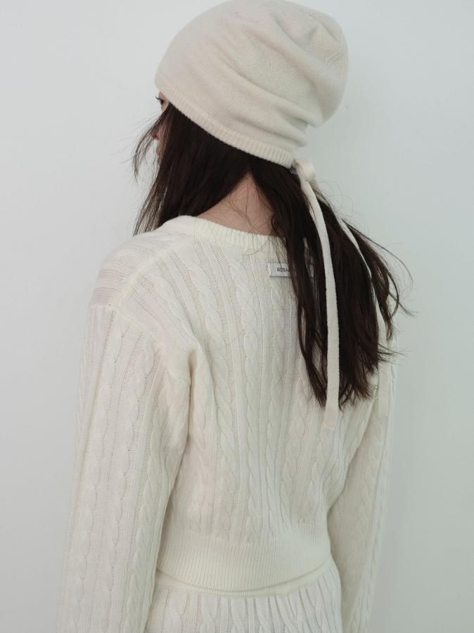 Backtail Knit Beanie - ROSARYMOON OFFICIAL WEB STORE