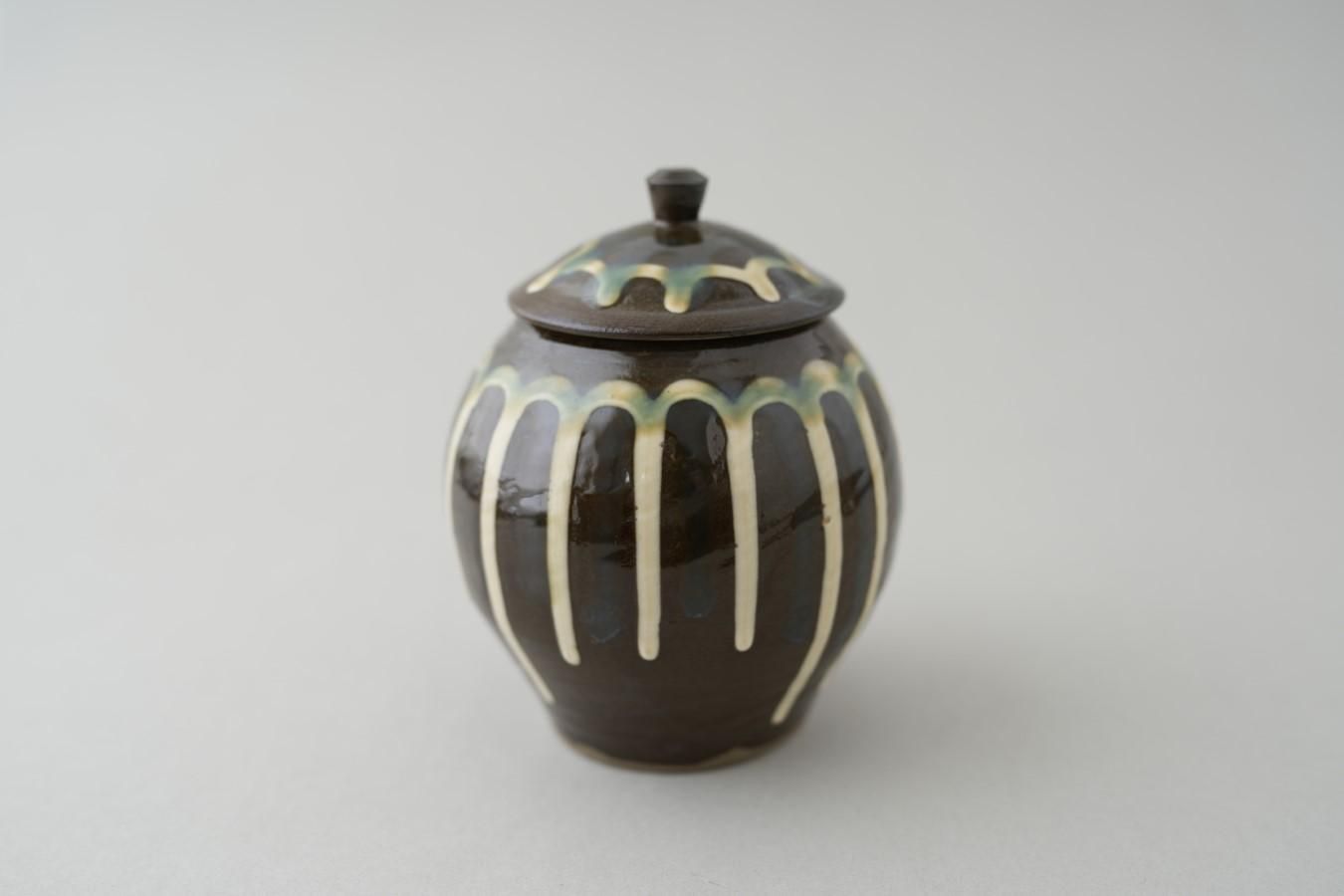 小鹿田焼 釉薬流し 壺 花瓶 民藝 陶芸 置物 美術品 工芸品 小鹿田焼