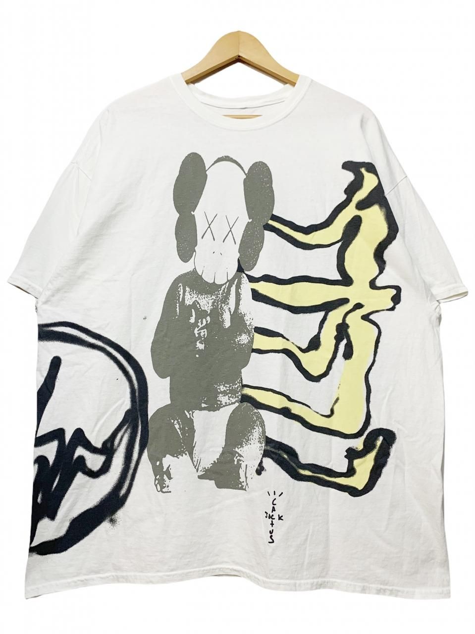 新品 CACTUS JACK + KAWS FOR FRAGMENT TEE 白 XL カクタスジャック