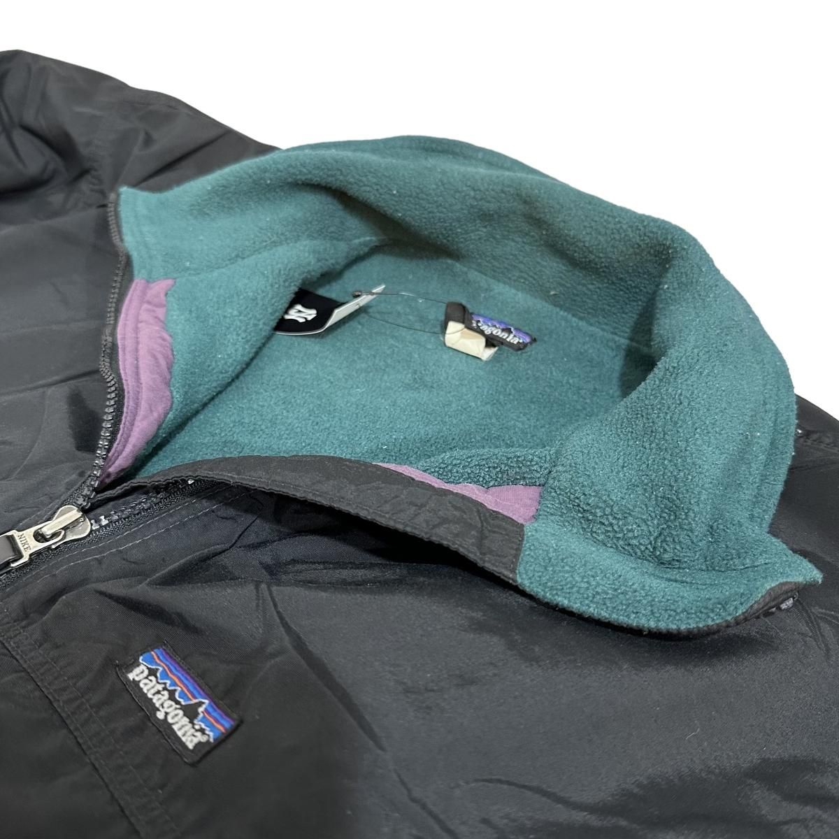 USA製 90s patagonia Shelled Synchilla Jacket 黒緑 L パタゴニア