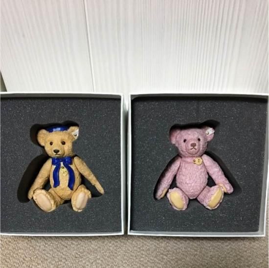 シュタイフ2体彫刻？とぬいぐるみ