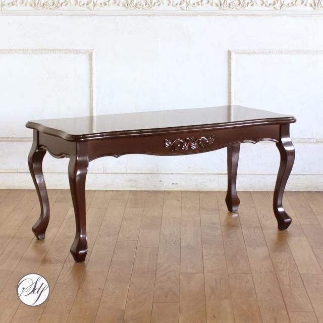 センターテーブル 木製 ロココ調 大理石天板 猫足 アンティーク 希少