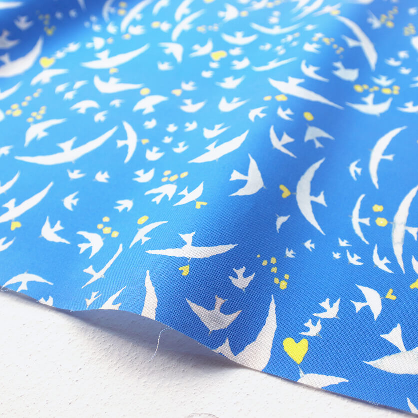 FLY（ネイビーブルー）鳥・ことり・北欧柄- 布・生地の通販サイト