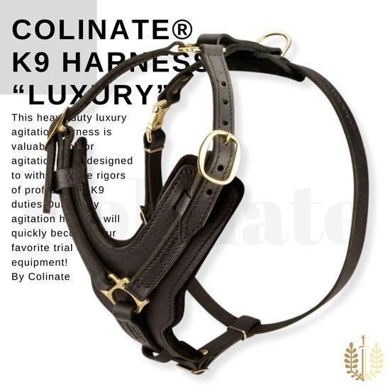 中型犬/大型犬/超大型犬用 ハーネス 高級本革製 / 警察犬種・作業犬種