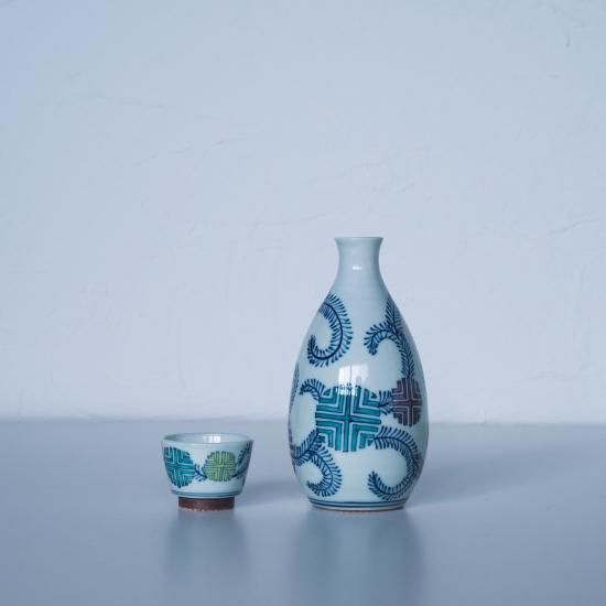 白井半七 焼〆 酒注 十客 共箱 預け徳利 猪口 酒器