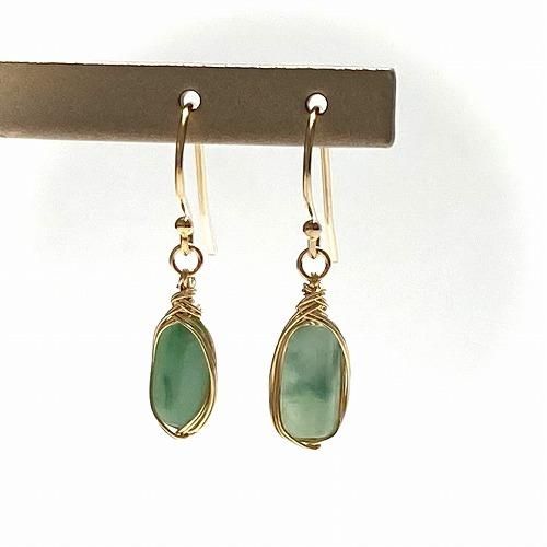 糸魚川翡翠(小滝産) ペンダント/ピアス 14kgf 】 国産 天然石 糸魚川産