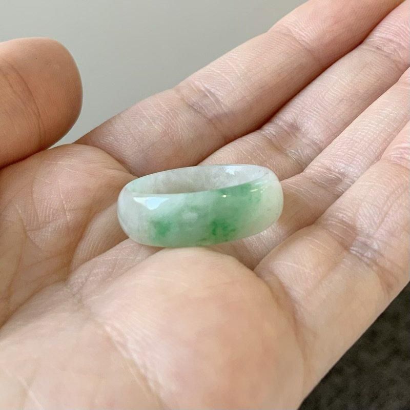 糸魚川翡翠 入コン沢 青 姫川 白 リング 指輪 2本セット 送料無料