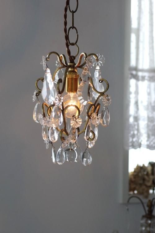 ミニシャンデリア （メロンドロップ）1920年 フランスアンティーク