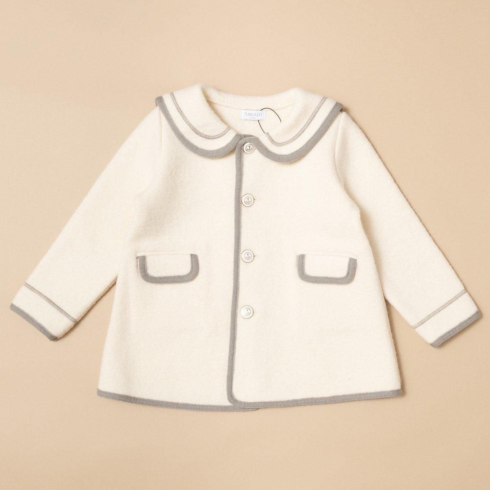 SALE30%OFF】Amaia Kids - Big collar coat - White アマイアキッズ