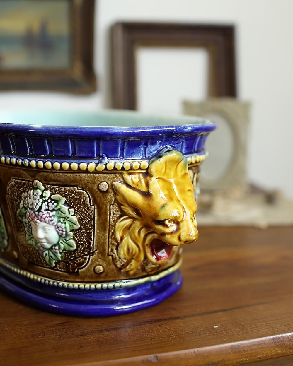 Orchies フランス陶器 アールヌーボー フラワーベース 陶器鉢 花瓶