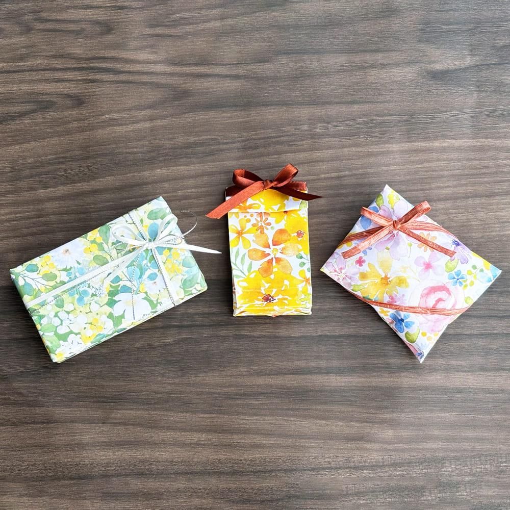 OKINI デザインペーパー 320枚入 フラワーガーデン 花 水彩 ピンク 青